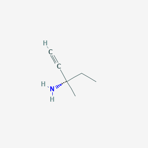 molecular formula C6H11N B14547430 1-Pentyn-3-amine, 3-methyl-, (S)- CAS No. 62141-57-5