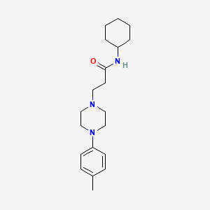 molecular formula C20H31N3O B14547567 N-Cyclohexyl-3-[4-(4-methylphenyl)piperazin-1-yl]propanamide CAS No. 61872-65-9
