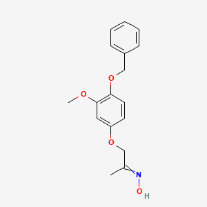 molecular formula C17H19NO4 B14547609 N-{1-[4-(Benzyloxy)-3-methoxyphenoxy]propan-2-ylidene}hydroxylamine CAS No. 61746-90-5
