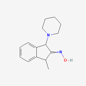 molecular formula C15H20N2O B14547709 N-[1-Methyl-3-(piperidin-1-yl)-1,3-dihydro-2H-inden-2-ylidene]hydroxylamine CAS No. 61957-08-2