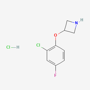 molecular formula C9H10Cl2FNO B1454774 3-(2-Chloro-4-fluorophenoxy)azetidine hydrochloride CAS No. 900512-29-0
