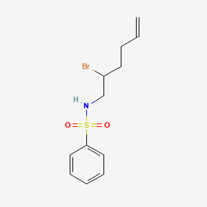 molecular formula C12H16BrNO2S B14547764 N-(2-Bromohex-5-EN-1-YL)benzenesulfonamide CAS No. 62035-79-4