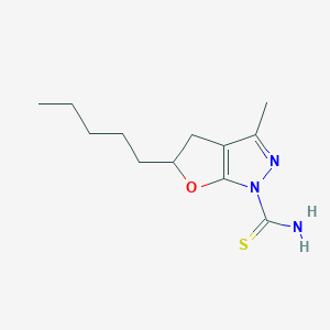 molecular formula C12H19N3OS B145478 3-methyl-5-pentyl-4,5-dihydro-1H-furo[2,3-c]pyrazole-1-carbothioamide CAS No. 127139-42-8