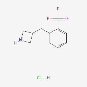 molecular formula C11H13ClF3N B1454790 3-{[2-(三氟甲基)苯基]甲基}氮杂环丁烷盐酸盐 CAS No. 960492-85-7
