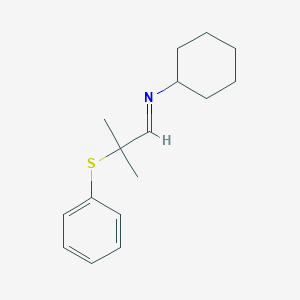 molecular formula C16H23NS B14548019 N-cyclohexyl-2-methyl-2-phenylsulfanylpropan-1-imine CAS No. 62134-85-4