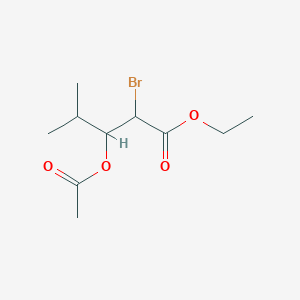molecular formula C10H17BrO4 B14548050 Ethyl 3-(acetyloxy)-2-bromo-4-methylpentanoate CAS No. 62317-41-3