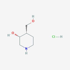 molecular formula C6H14ClNO2 B1454807 cis-4-(Hydroxymethyl)piperidin-3-ol hydrochloride CAS No. 955028-05-4