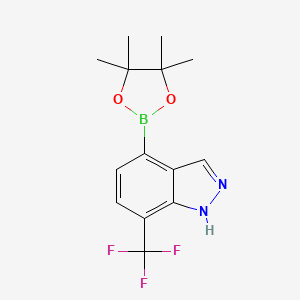 molecular formula C14H16BF3N2O2 B1454809 4-(4,4,5,5-tetramethyl-1,3,2-dioxaborolan-2-yl)-7-(trifluoromethyl)-1H-indazole CAS No. 1186334-80-4