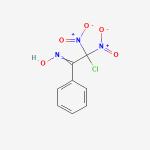 molecular formula C8H6ClN3O5 B14548097 N-(2-Chloro-2,2-dinitro-1-phenylethylidene)hydroxylamine CAS No. 62116-30-7