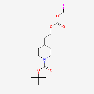 molecular formula C14H24INO5 B1454812 Iodomethyl 2-(1-(tert-butoxycarbonyl)-4-piperidyl)-ethyl carbonate CAS No. 626230-80-6