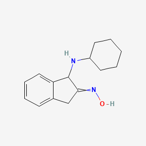 molecular formula C15H20N2O B14548143 N-[1-(Cyclohexylamino)-1,3-dihydro-2H-inden-2-ylidene]hydroxylamine CAS No. 61957-06-0