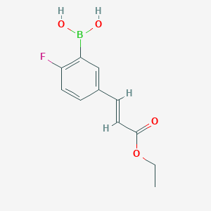molecular formula C11H12BFO4 B1454815 (E)-5-(2-Ethoxycarbonylethen-1-yl)-2-fluorophenylboronic acid CAS No. 1855897-91-4