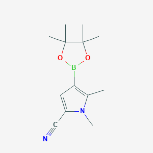 molecular formula C13H19BN2O2 B1454818 1,5-二甲基-4-(4,4,5,5-四甲基-1,3,2-二氧杂硼环-2-基)-1H-吡咯-2-腈 CAS No. 863868-51-3