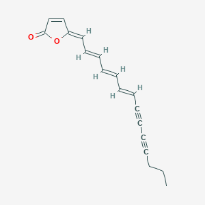 molecular formula C18H16O2 B145482 (5Z)-5-[(2E,4E,6E)-tetradeca-2,4,6-trien-8,10-diynylidene]furan-2-one CAS No. 132971-60-9