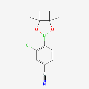 molecular formula C13H15BClNO2 B1454820 3-Chloro-4-(4,4,5,5-tetramethyl-1,3,2-dioxaborolan-2-yl)benzonitrile CAS No. 945391-06-0