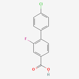 molecular formula C13H8ClFO2 B1454829 4-(4-Chlorophenyl)-3-fluorobenzoic acid CAS No. 1261904-48-6