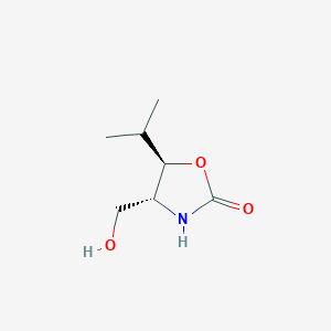 molecular formula C7H13NO3 B145484 2-Oxazolidinone,4-(hydroxymethyl)-5-(1-methylethyl)-,(4R-trans)-(9CI) CAS No. 127870-57-9