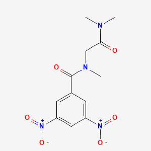 molecular formula C12H14N4O6 B14548417 N-[2-(Dimethylamino)-2-oxoethyl]-N-methyl-3,5-dinitrobenzamide CAS No. 62205-73-6