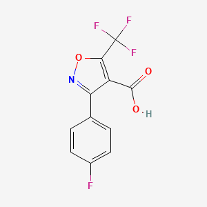 molecular formula C11H5F4NO3 B1454846 5-(Trifluoromethyl)-3-(4-fluorophenyl)isoxazole-4-carboxylic acid CAS No. 1159600-73-3