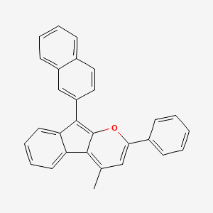 molecular formula C29H20O B14548511 Indeno[2,1-b]pyran, 4-methyl-9-(2-naphthalenyl)-2-phenyl- CAS No. 62225-16-5