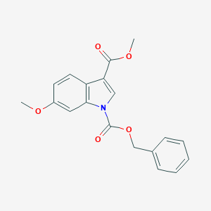 molecular formula C19H17NO5 B145487 1-Benzyl-3-methyl 6-methoxyindole-1,3-dicarboxylate CAS No. 131424-26-5
