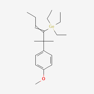 molecular formula C20H34GeO B14548764 Triethyl[2-(4-methoxyphenyl)-2-methylhex-3-en-3-yl]germane CAS No. 62262-95-7
