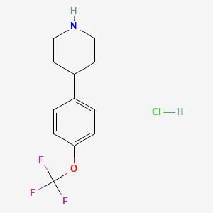 molecular formula C12H15ClF3NO B1454878 4-(4-(Trifluoromethoxy)phenyl)piperidine hydrochloride CAS No. 1004618-85-2