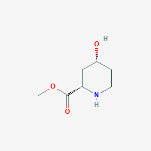molecular formula C7H13NO3 B145488 methyl (2S,4R)-4-hydroxypiperidine-2-carboxylate CAS No. 133192-44-6