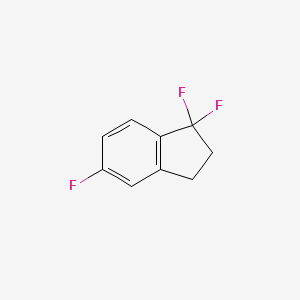 molecular formula C9H7F3 B1454883 1,1,5-Trifluoroindan CAS No. 57584-73-3