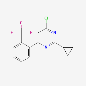 molecular formula C14H10ClF3N2 B1454886 4-Chloro-2-cyclopropyl-6-(2-(trifluoromethyl)phenyl)pyrimidine CAS No. 1159819-79-0
