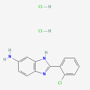 molecular formula C13H12Cl3N3 B1454890 2-(2-chlorophenyl)-1H-1,3-benzodiazol-5-amine dihydrochloride CAS No. 1193388-68-9
