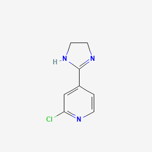 molecular formula C8H8ClN3 B1454892 2-chloro-4-(4,5-dihydro-1H-imidazol-2-yl)pyridine CAS No. 1086397-63-8