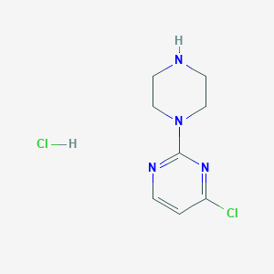 molecular formula C8H12Cl2N4 B1454894 4-Chloro-2-(piperazin-1-yl)pyrimidine hydrochloride CAS No. 634469-41-3