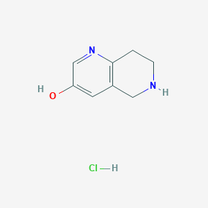 molecular formula C8H11ClN2O B1454895 5,6,7,8-Tetrahydro-1,6-naphthyridin-3-ol hydrochloride CAS No. 625098-88-6