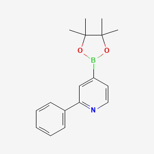 molecular formula C17H20BNO2 B1454900 2-Phenyl-4-(4,4,5,5-tetramethyl-1,3,2-dioxaborolan-2-yl)pyridine CAS No. 879291-26-6