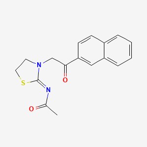molecular formula C17H16N2O2S B14549019 N-{3-[2-(Naphthalen-2-yl)-2-oxoethyl]-1,3-thiazolidin-2-ylidene}acetamide CAS No. 62284-66-6