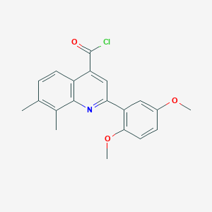 molecular formula C20H18ClNO3 B1454902 2-(2,5-Dimethoxyphenyl)-7,8-dimethylquinoline-4-carbonyl chloride CAS No. 1160261-48-2
