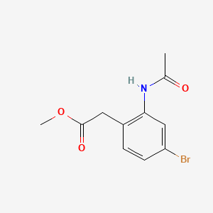 molecular formula C11H12BrNO3 B1454907 Methyl 2-(2-acetamido-4-bromophenyl)acetate CAS No. 1182284-46-3