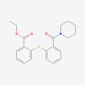 molecular formula C21H23NO3S B14549116 Ethyl 2-{[2-(piperidine-1-carbonyl)phenyl]sulfanyl}benzoate CAS No. 62220-63-7