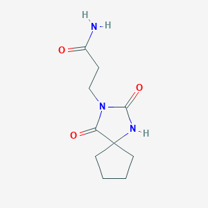 molecular formula C10H15N3O3 B1454912 3-{2,4-Dioxo-1,3-diazaspiro[4.4]nonan-3-yl}propanamide CAS No. 1248735-80-9