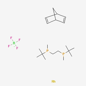 molecular formula C19H36BF4P2Rh- B1454933 (S,S)-1,2-Bis[(tert-butyl)methylphosphino]ethane[eta-(2,5-norbornadiene)]rhodium(I) Tetrafluoroborate CAS No. 203000-59-3