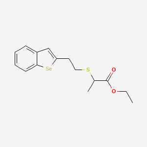 molecular formula C15H18O2SSe B14549349 Ethyl 2-{[2-(1-benzoselenophen-2-yl)ethyl]sulfanyl}propanoate CAS No. 61776-15-6