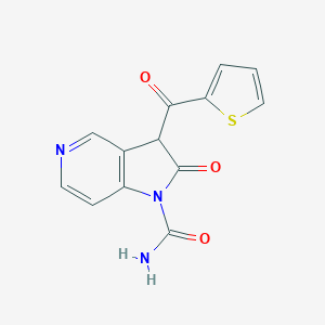 molecular formula C13H9N3O3S B145494 3-(2-Thenoyl)-5-azaoxindole-1-carboxamide CAS No. 136887-96-2