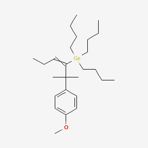 molecular formula C26H46GeO B14549419 Tributyl[2-(4-methoxyphenyl)-2-methylhex-3-en-3-yl]germane CAS No. 62262-97-9