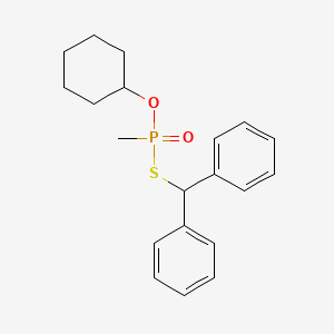 molecular formula C20H25O2PS B14549477 O-Cyclohexyl S-(diphenylmethyl) methylphosphonothioate CAS No. 62246-65-5
