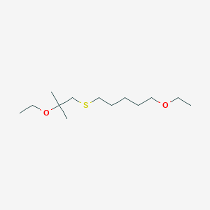 molecular formula C13H28O2S B14549517 Pentane, 1-ethoxy-5-[(2-ethoxy-2-methylpropyl)thio]- CAS No. 62162-17-8
