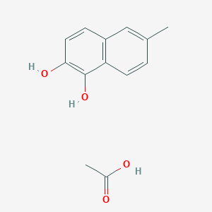 molecular formula C13H14O4 B14549627 Acetic acid;6-methylnaphthalene-1,2-diol CAS No. 61978-34-5