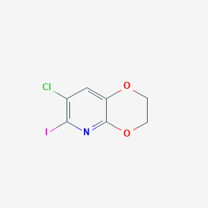 molecular formula C7H5ClINO2 B1454967 7-Chloro-6-iodo-2,3-dihydro-[1,4]dioxino[2,3-b]pyridine CAS No. 1346447-23-1