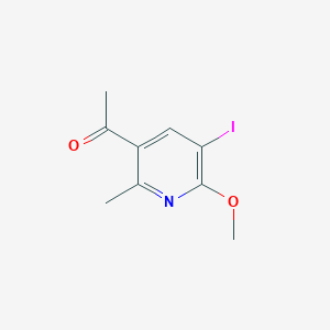 molecular formula C9H10INO2 B1454969 1-(5-Iodo-6-methoxy-2-methylpyridin-3-yl)ethan-1-one CAS No. 1407516-47-5