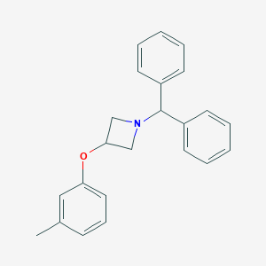 molecular formula C23H23NO B145497 1-(Diphenylmethyl)-3-(3-methylphenoxy)azetidine CAS No. 132924-51-7